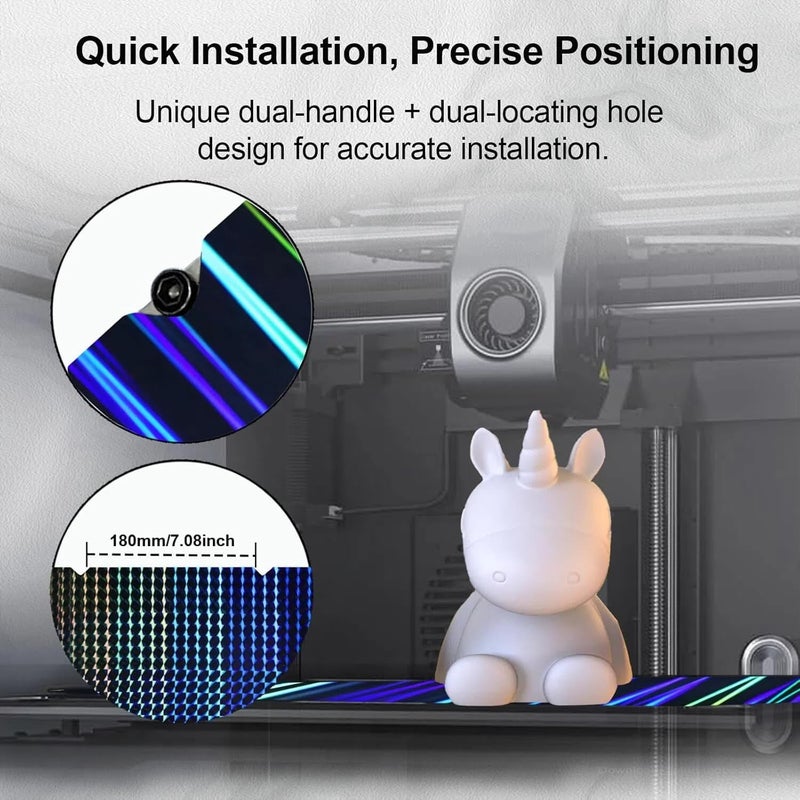 IdeaFormer-3D Smooth H1H Build Plate for Creality K1 Max, Ender 3 V3 Plus Double Sided Rainbow Streak+Phantom H1H Spring Steel Bed Plate Flexible K1 Max Sheet 315x310 mm No Magnetic Plate - Image 3